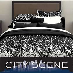   White Bamboo Print 7 piece Bed in a Bag with Sheet Set  Overstock