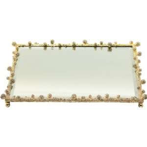  Olivia Riegel Gold Pave Vanity Mirror Tray 11W x 8.75D x 