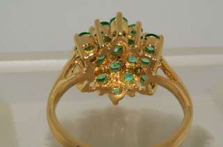 17CT ROUND CUT CLUSTER EMERALD RING SIZE 7  