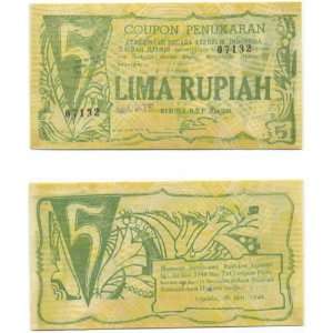  Indonesia Djambi District 1948 5 Rupiah, Pick S268 