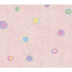   Childrens Vol. 1 Swirly Dot Wallpaper in Pink