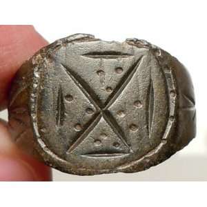  Authentic Ancient Roman 350AD Early CHRISTIAN CROSS Ring 