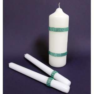  Custom Color Crystal Band Unity Candle and Taper Set: Home 