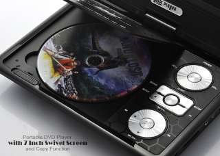 E78 Portable DVD Player with 7 Inch Swivel Screen and Copy Function 