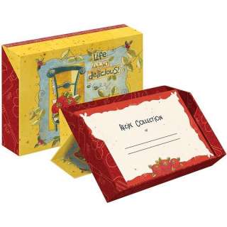 Lang Life Is So Delicious Magnetic Recipe Box 24 cards  
