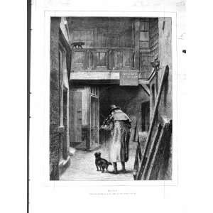  1872 Dudley Gallery Art Blind Music Violin Man Dog