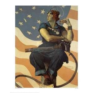  Norman Rockwell   Rosie The Riveter Giclee Canvas