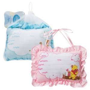  Pink Winnie The Pooh Birth Announcement Pillow With Pen 