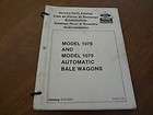 Ford New Holland 1078 1079 Automatic Bale Wagon Parts Catalog Manual 