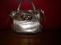 Gucci Britt Medium Tote Metallic Leather Handbag  