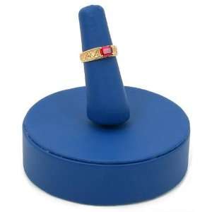   Blue Leather Finger Ring Display Jewelry Case Stand 3 Home & Kitchen
