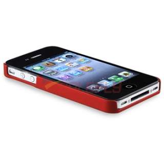 Red Rubber Hard Clip on Case Cover+PRIVACY LCD FILTER Guard for iPhone 