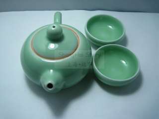 Top Celadon Porcelain Gongfu Teapot&2*Teacups  