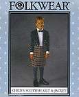   Boys Scottish Kilt & Prince Charlie Jacket Sewing Pattern sizes 4 14