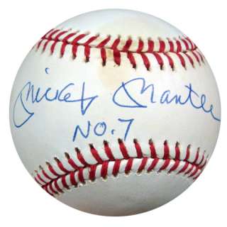   Mantle Autographed Signed AL Baseball No. 7 PSA/DNA #Q05644  