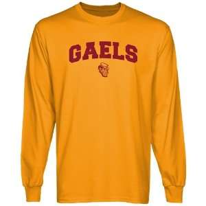  Iona College Gaels Gold Logo Arch Long Sleeve T shirt 