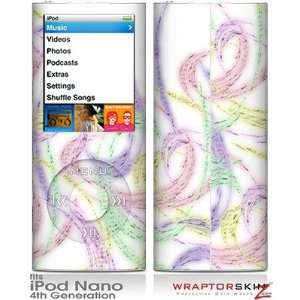 iPod Nano 4G Skin   Neon Swoosh on White Skin and Screen Protector Kit 