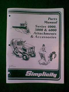 SIMPLICITY TRACTOR 4000 5000 6000 ATTACHMENTS MANUAL  