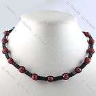 1pc Red Crystal Rhinestone Disco Ball Beads Woven Necklace Macrame 