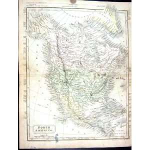   Map 1851 North America Canada Hudson Bay Mexico California Home