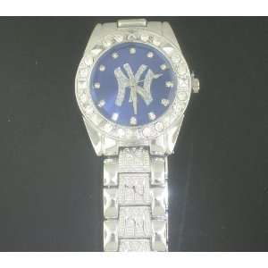   Bling Ny New York Yankees Hip Hop Watch   Blue Face 