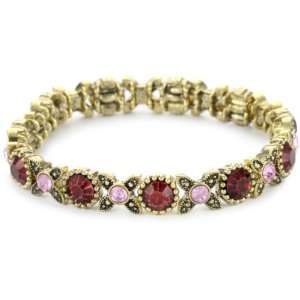  Napier Silver Tone Pink Multi Stretch Bracelet: Jewelry