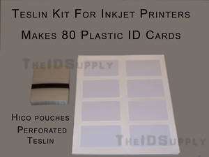 Teslin ID Card Printer Inkjet Kit [ 80 ID Cards] HiCo  