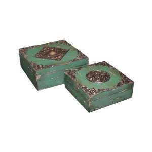   Home Décor Set/2 Garland Medallion Boxes By Sterling