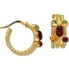 JewelBasket Gemstone Earrings   14k Gold Amethyst, Peridot 