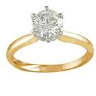 EGL Certified 14k Yellow Gold Round Diamond Solitaire Engagement Ring 