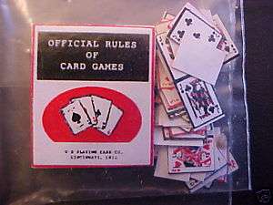 Dollhouse Miniatures Deck of Playing Cards & Rule Book  
