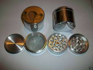 METAL HERB GRINDER 4 PIECE 1.60 WITH POLLEN SCREEN SHIPPED NEXT DAY 