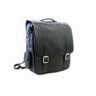 Le Donne Leather Convertible Backpack/Laptop Briefcase   Color Black