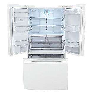 25 cu. ft. French Door Counter Depth Bottom Freezer Refrigerator White 