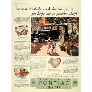   Ad New Series Pontiac Big Six Car 4 Door Sedan   Original Print Ad