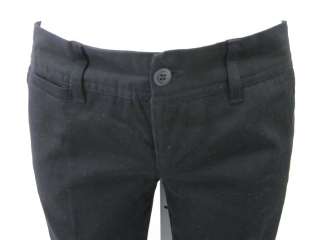 ZARA BASIC Black Cotton Bootcut Pants Trousers Slacks S  