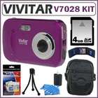 Vivitar Vivicam VX029 10.1MP Strawberry Red HD Digital Camera 4GB Ki