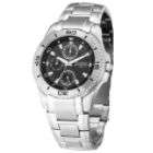 Armitron Mens Multi function Steel Watch w/Round Black Dial and 