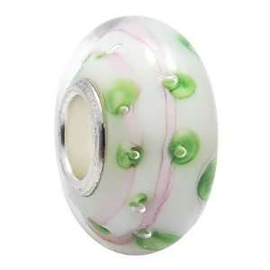  Lot of 5 European Style Murano Glass Bead on 925 Sterling 