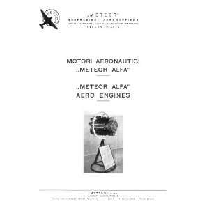   Alfa Aircraft Engine Instruction Manual Alfa Romeo Meteor Books