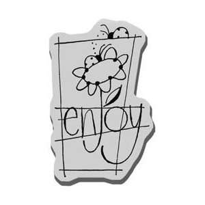   Cling Rubber Stamp Enjoy Word CRE193; 3 Items/Order: Home & Kitchen
