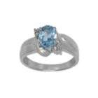 Blue Diamond Ring Sterling Silver  