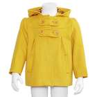 Shyla Toddler Girls Yellow Wool Short Hooded Coat 3T