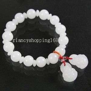 Beautiful white jade Buddha bracelet  