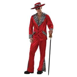   Costumes Pimp Red Crushed Velvet Adult Costume / Red   Size X Large