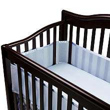 BreathableBaby Breathable Safer Bumper   Fits All Cribs   Blue 