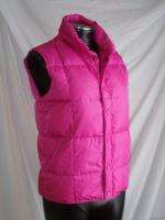 Sz M 10 12 Lands End goose down feather mix hot bright pink puffy 