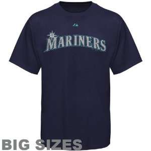  MLB Majestic Seattle Mariners Navy Blue Team Logo Big 