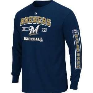  Milwaukee Brewers Navy Past Time Original Long Sleeve T 