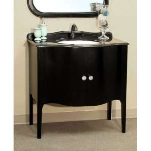 36.6 Inch Single Sink Apron Front Vanity (Black) (36H x 36.6W x 22D 